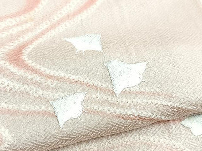 平和屋着物■訪問着　絞り　刺繍　流水千鳥文　正絹　逸品　BAAY9031yc