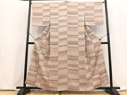 平和屋着物■上質な小紋　吉祥花文　正絹　逸品　BAAY9032yc