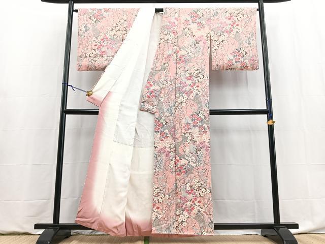 平和屋着物■上質な小紋　絞り　破れ色紙花文　正絹　逸品　BAAY9033yc