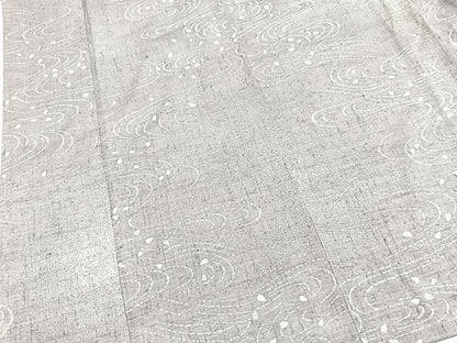 平和屋着物●上質な小紋　ぜんまい紬　桜流し　正絹　逸品　BAAY9034yc