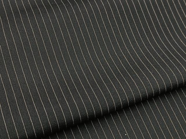 平和屋着物■男性　お召　縞　黒地　正絹　逸品　BAAY9041yc
