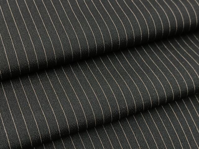 平和屋着物■男性　お召　縞　黒地　正絹　逸品　BAAY9041yc