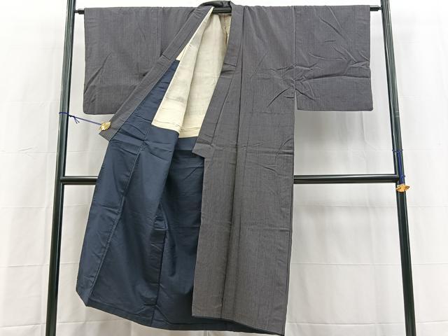 平和屋着物■男性　紬　縞　正絹　逸品　BAAY9042yc