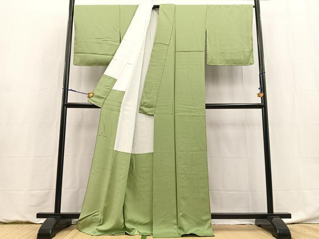 平和屋着物●皇室デザイナー　中村乃武夫監修　色無地　柳染色　正絹　逸品　BAAY9044yc