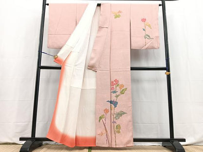 平和屋着物■訪問着　ろうけつ染め　草花文　正絹　逸品　BAAY9045yc