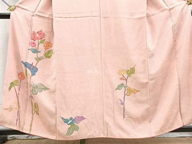 平和屋着物■訪問着　ろうけつ染め　草花文　正絹　逸品　BAAY9045yc