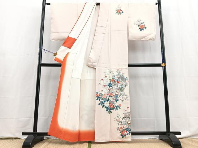 平和屋着物■訪問着　友禅　陶器花文　正絹　逸品　未使用　BAAY9046yc