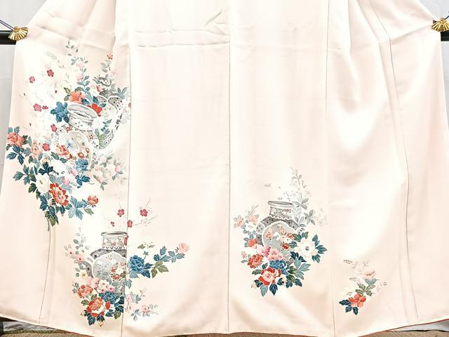 平和屋着物■訪問着　友禅　陶器花文　正絹　逸品　未使用　BAAY9046yc