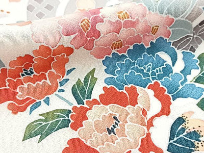 平和屋着物■訪問着　友禅　陶器花文　正絹　逸品　未使用　BAAY9046yc