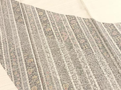 平和屋着物■訪問着　紬地　更紗花文　正絹　逸品　BAAY9065yc