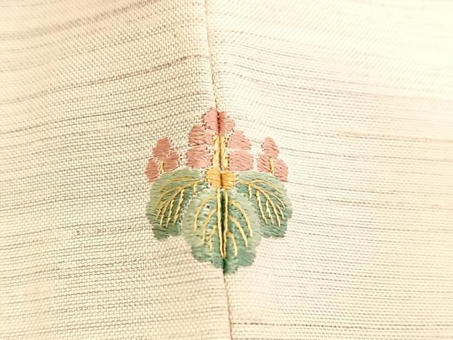 平和屋着物■訪問着　紬地　更紗花文　正絹　逸品　BAAY9065yc