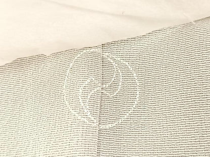 平和屋着物●無地絵羽訪問着　作家物　草葉地紋　白鼠色　正絹　逸品　未使用　BAAY9079yc