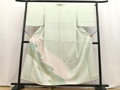 平和屋着物■中国三大刺繍　スワトウ刺繍　汕頭刺繍　訪問着　地紙花文　暈し染め　金銀彩　正絹　逸品　BAAY9080yc