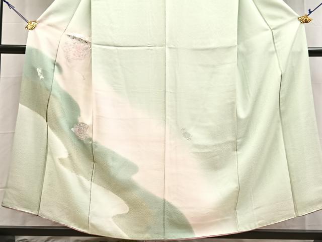 平和屋着物■中国三大刺繍　スワトウ刺繍　汕頭刺繍　訪問着　地紙花文　暈し染め　金銀彩　正絹　逸品　BAAY9080yc