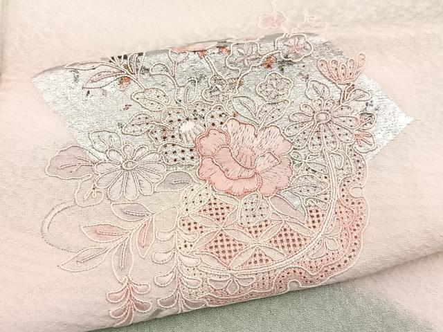 平和屋着物■中国三大刺繍　スワトウ刺繍　汕頭刺繍　訪問着　地紙花文　暈し染め　金銀彩　正絹　逸品　BAAY9080yc