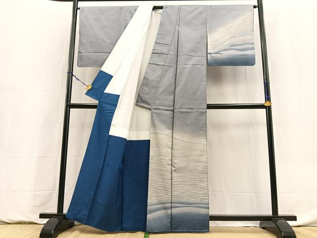 平和屋着物●本場大島紬　訪問着　霞文　暈し染め　正絹　逸品　未使用　BAAY9099yc