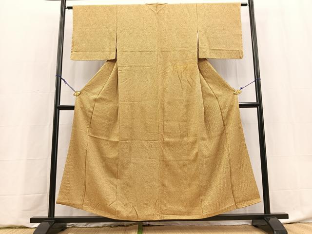 平和屋着物■大変加工の良い総絞り小紋　正絹　逸品　BAAY9104yc