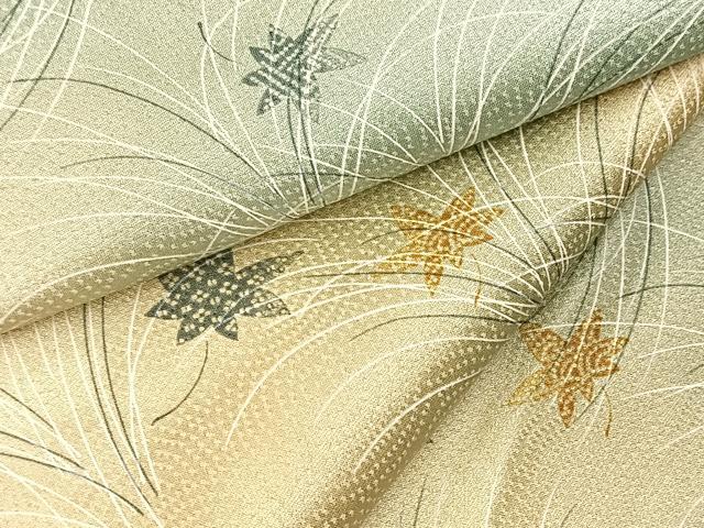平和屋着物■上質な小紋　楓文　暈し染め　正絹　逸品　BAAY9112yc