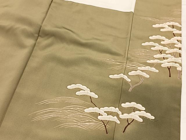 平和屋着物■豪華色留袖　駒刺繍　浜松文　金彩　正絹　逸品　BAAY9115yc