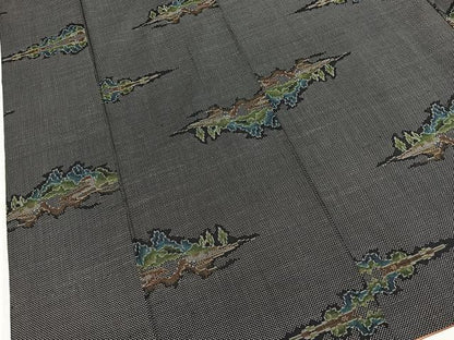 平和屋着物■本場大島紬　7マルキ　風景文　正絹　逸品　BAAY9122yc