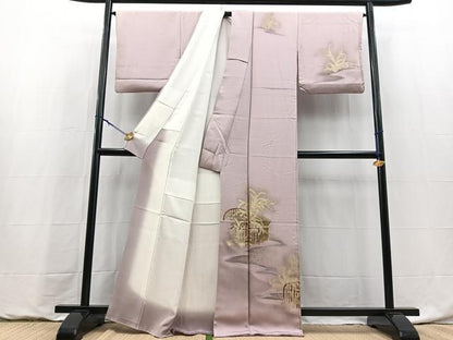 平和屋着物■訪問着　風景文　暈し染め　金彩　正絹　逸品　BAAY9128yc