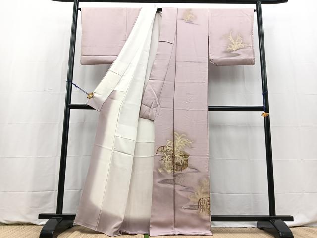 平和屋着物■訪問着　風景文　暈し染め　金彩　正絹　逸品　BAAY9128yc