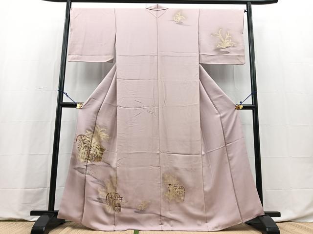 平和屋着物■訪問着　風景文　暈し染め　金彩　正絹　逸品　BAAY9128yc