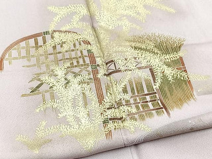 平和屋着物■訪問着　風景文　暈し染め　金彩　正絹　逸品　BAAY9128yc