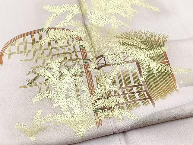 平和屋着物■訪問着　風景文　暈し染め　金彩　正絹　逸品　BAAY9128yc