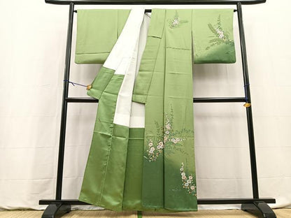 平和屋着物■訪問着　草花文　暈し染め　金彩　正絹　逸品　BAAY9130yc