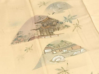 平和屋着物■訪問着　刺繍　重ね山風景文　金糸　正絹　逸品　BAAY9131yc