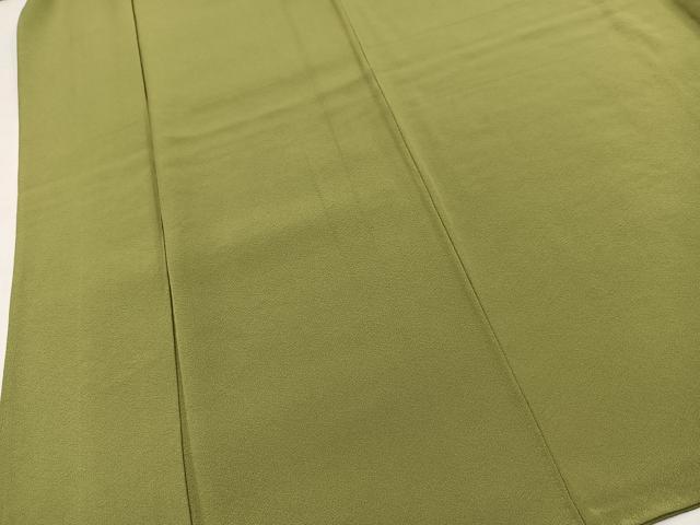 平和屋着物●上質な色無地　草色　正絹　逸品　BAAY9134yc