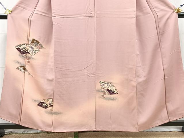 平和屋着物■訪問着　飛鶴扇面花文　暈し染め　正絹　逸品　BAAY9135yc