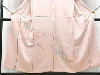 平和屋着物■訪問着　刺繍　更紗花文　暈し染め　正絹　逸品　BAAY9136yc