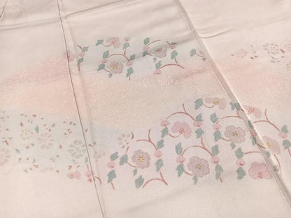 平和屋着物■訪問着　刺繍　更紗花文　暈し染め　正絹　逸品　BAAY9136yc