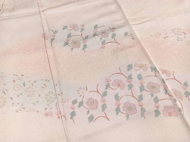 平和屋着物■訪問着　刺繍　更紗花文　暈し染め　正絹　逸品　BAAY9136yc