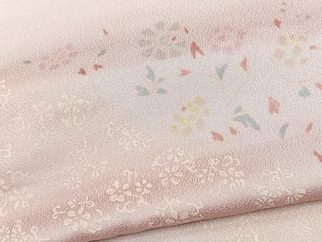 平和屋着物■訪問着　刺繍　更紗花文　暈し染め　正絹　逸品　BAAY9136yc