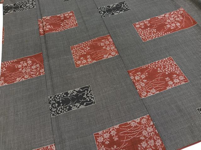 平和屋着物■本場大島紬　7マルキ　横段花文　正絹　逸品　BAAY9137yc