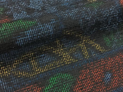 平和屋着物■上質な紬　風景花文　正絹　逸品　BAAY9138yc
