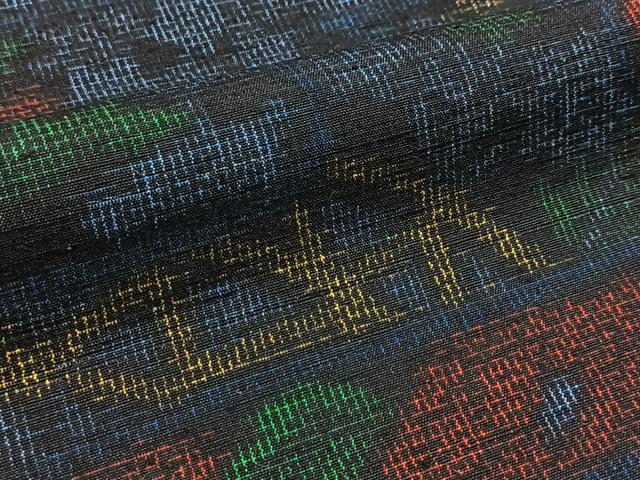 平和屋着物■上質な紬　風景花文　正絹　逸品　BAAY9138yc
