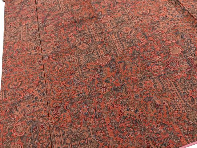 平和屋着物■上質な小紋　更紗花鳥文　正絹　逸品　BAAY9139yc
