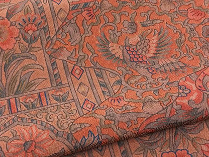 平和屋着物■上質な小紋　更紗花鳥文　正絹　逸品　BAAY9139yc