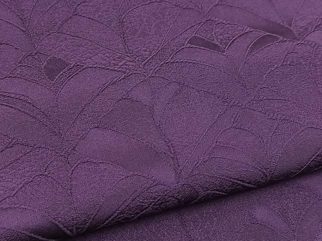 平和屋着物■上質な色無地　草花地紋　桑の実色　正絹　逸品　BAAY9140yc