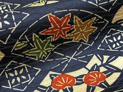 平和屋着物■上質な小紋　型染め　地紙草花文　正絹　逸品　未使用　BAAY9142yc