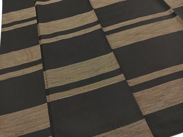 平和屋着物■本場縞大島紬　横段文　正絹　逸品　BAAY9143yc