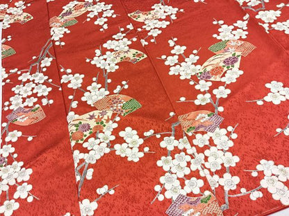 平和屋着物■上質な小紋　地紙花文　正絹　逸品　未使用　BAAY9145yc