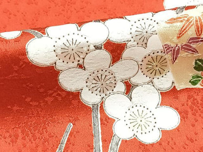 平和屋着物■上質な小紋　地紙花文　正絹　逸品　未使用　BAAY9145yc