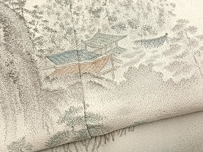 平和屋着物■豪華色留袖　寿光織　重ね山風景文　暈し染め　金糸　正絹　逸品　BAAY9150yc