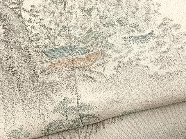 平和屋着物■豪華色留袖　寿光織　重ね山風景文　暈し染め　金糸　正絹　逸品　BAAY9150yc