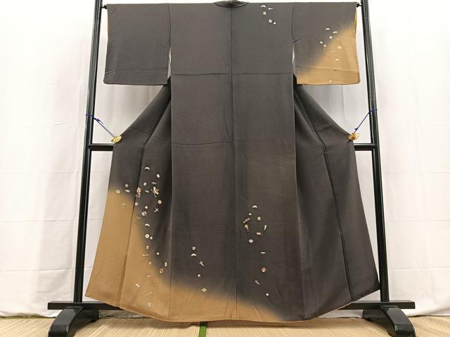 平和屋着物■訪問着　宝尽くし　暈し染め　金彩　鬼しぼ縮緬　正絹　逸品　BAAY9168yc
